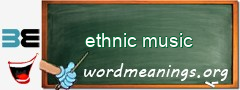 WordMeaning blackboard for ethnic music